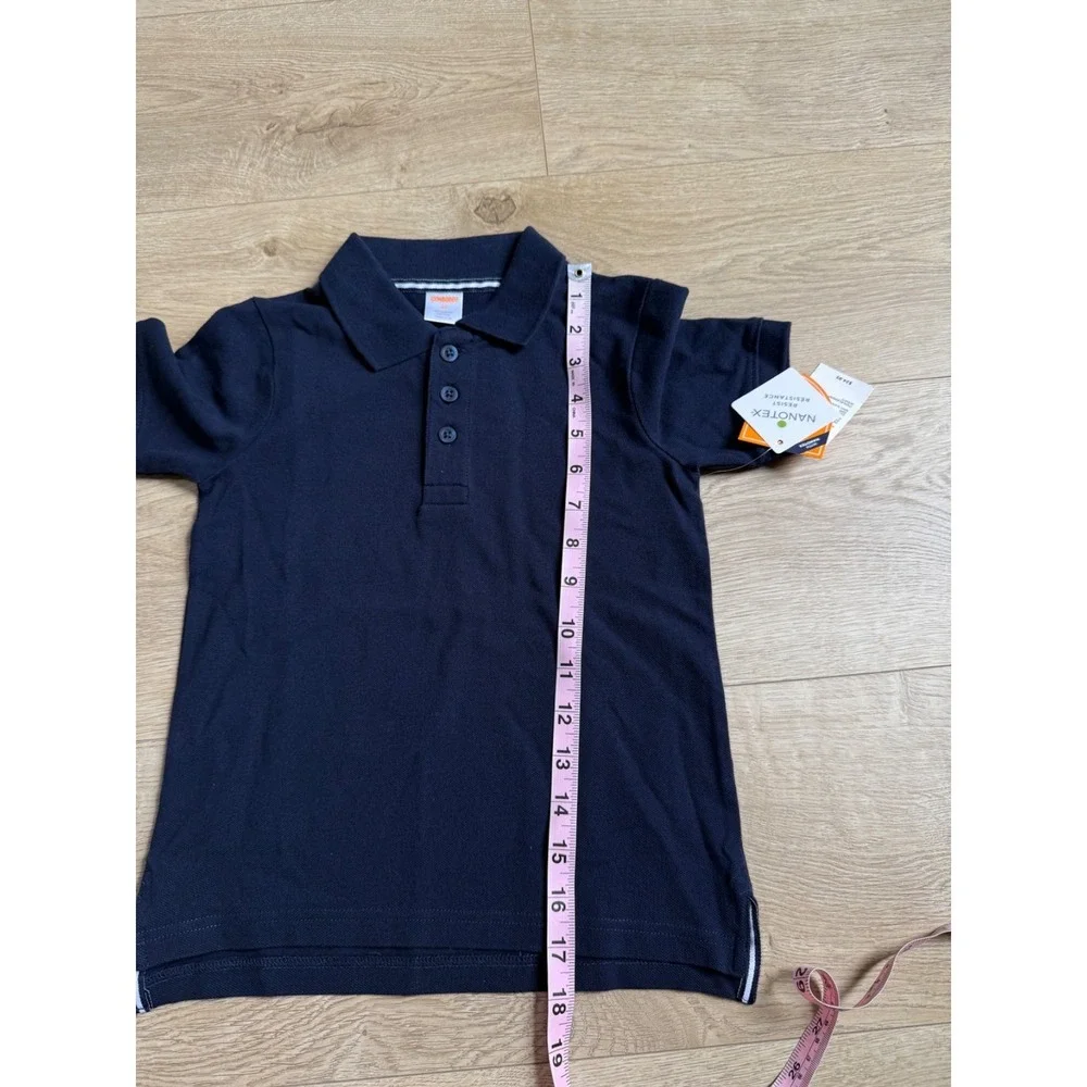 NWT Boys Kids Gymboree playproof uniforms nanotex short sleeve navy polo size 4T